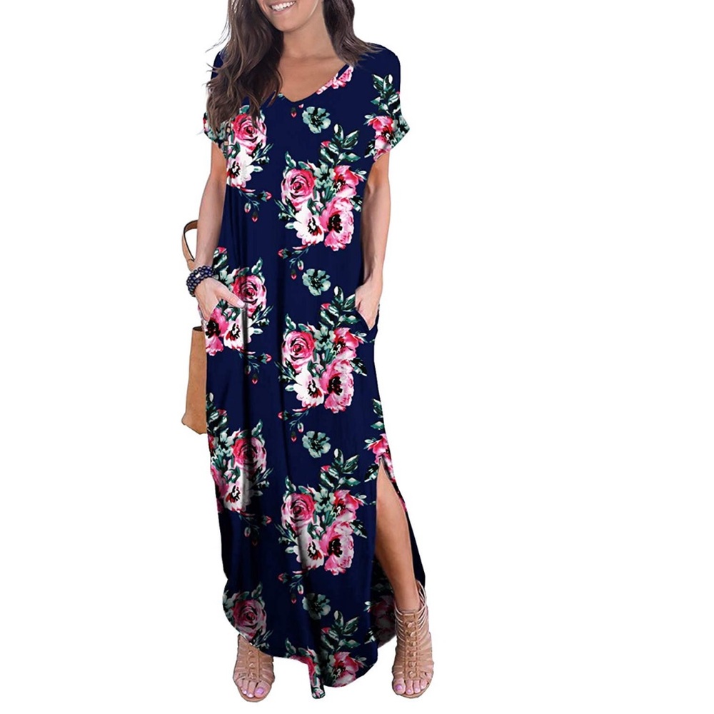 Women’s size large floral maxi dress w/ pockets